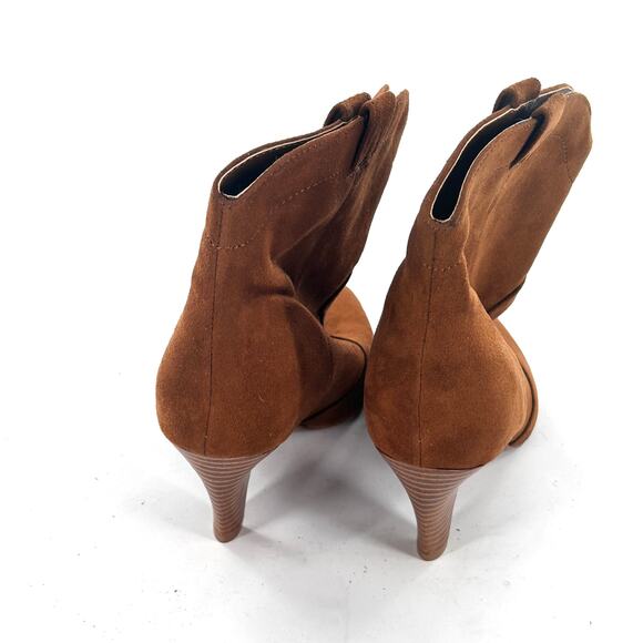 Nine West Cindra Western Boots 9 NWOT Brown Tan Ankle Booties Heel - Picture 7 of 9